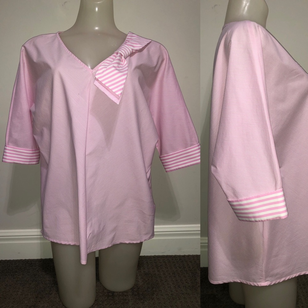 Pink & White Stripe Top XL